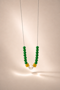 Colier din argint 925 cu jad şi cristal de stanca | Helios Verde