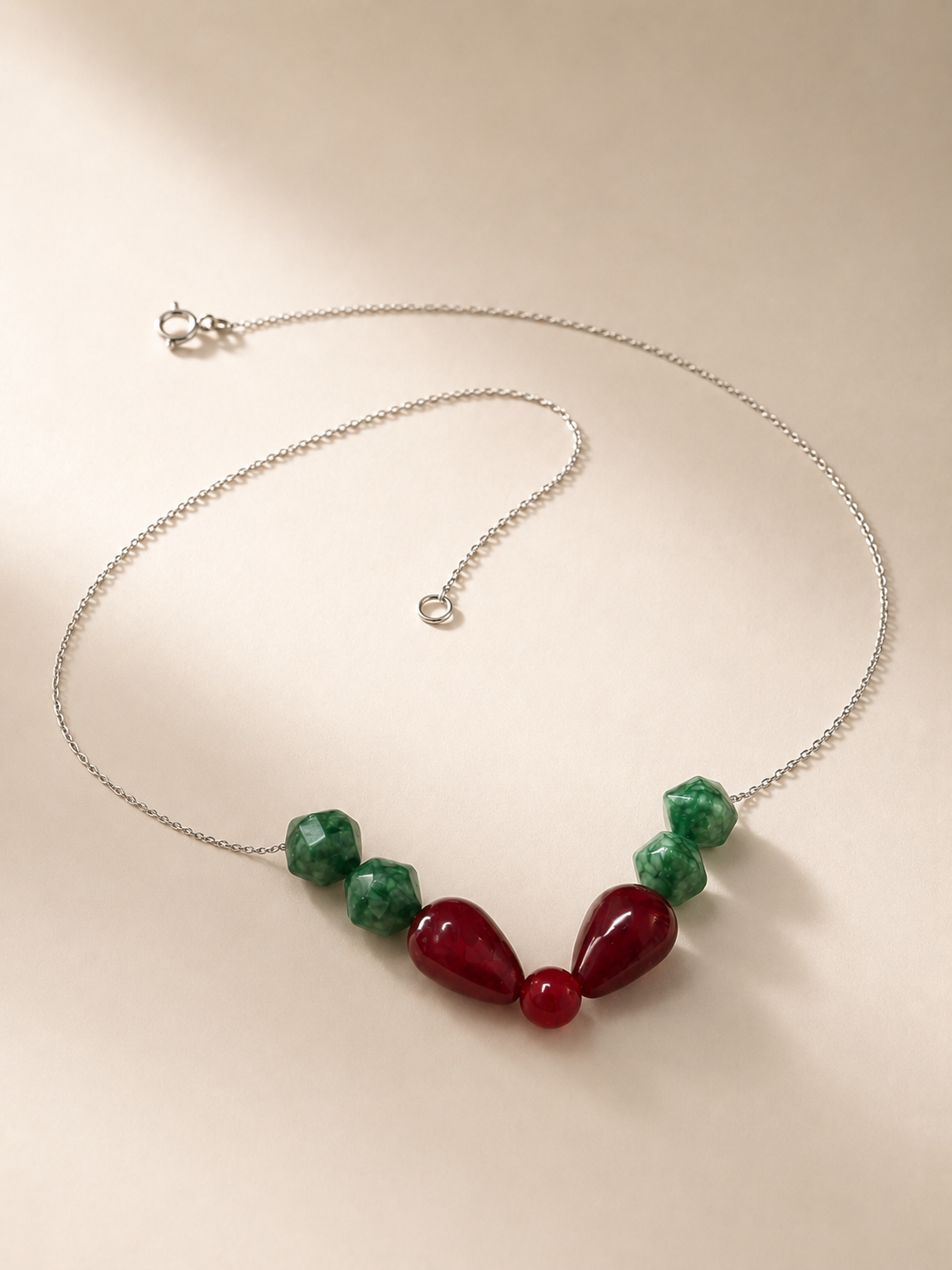 Colier din argint 925 cu jad | Rosso Verde