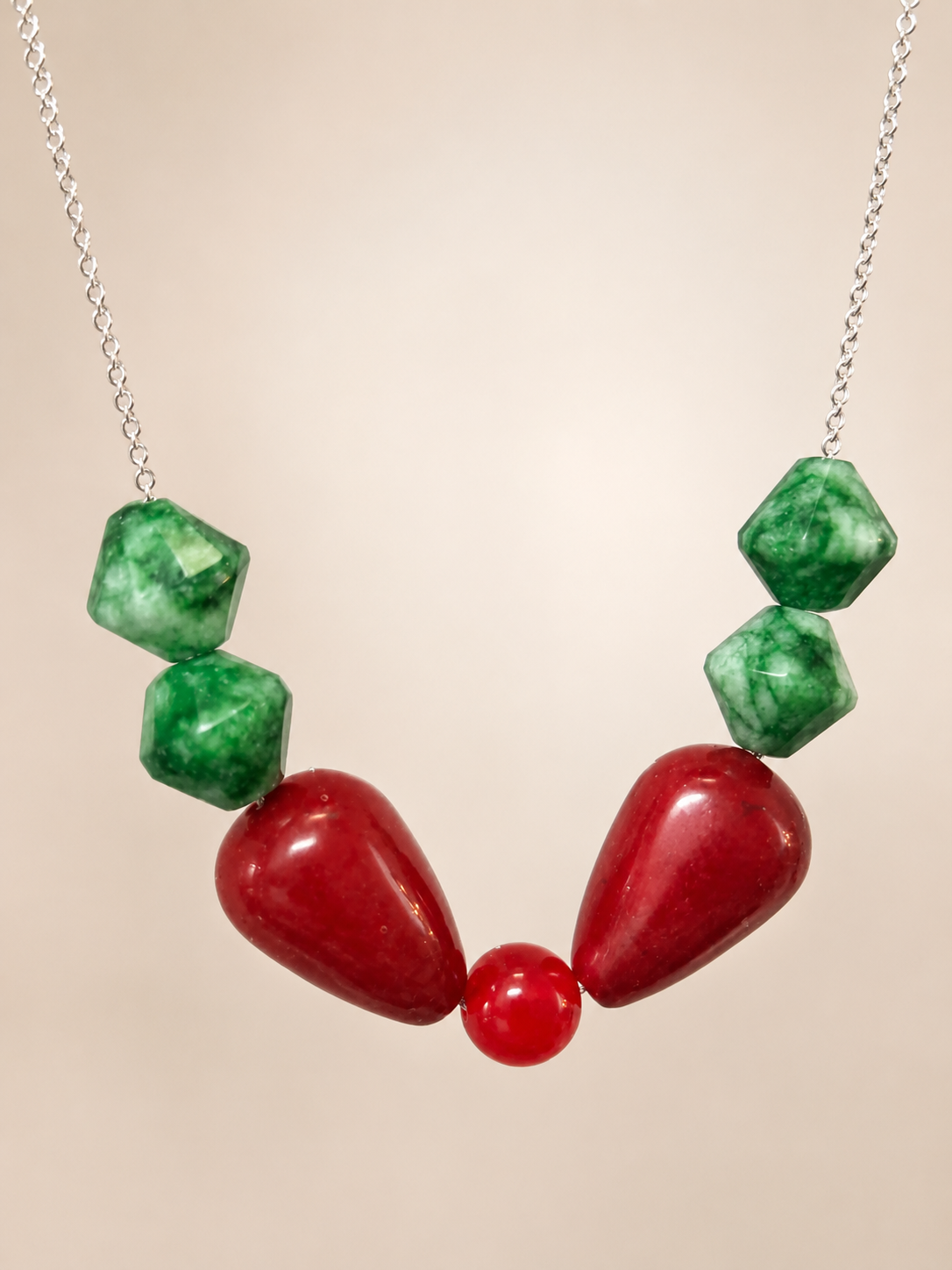 Colier din argint 925 cu jad | Rosso Verde