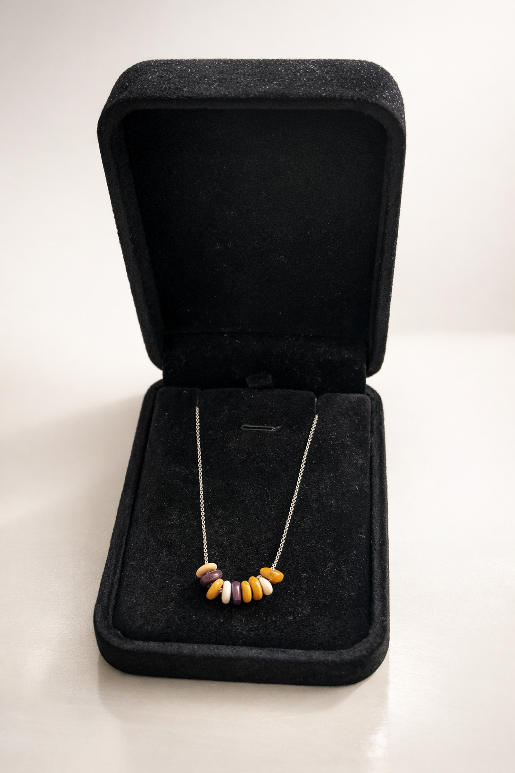 Colier din argint 925 cu discuri de mocait | Fluxus Telluris