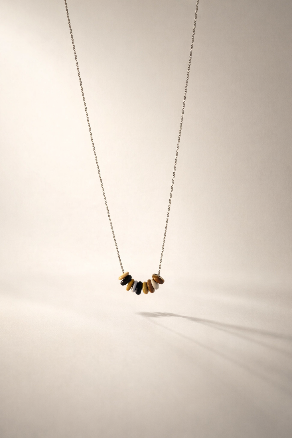 Colier din argint 925 cu discuri de mocait | Fluxus Telluris