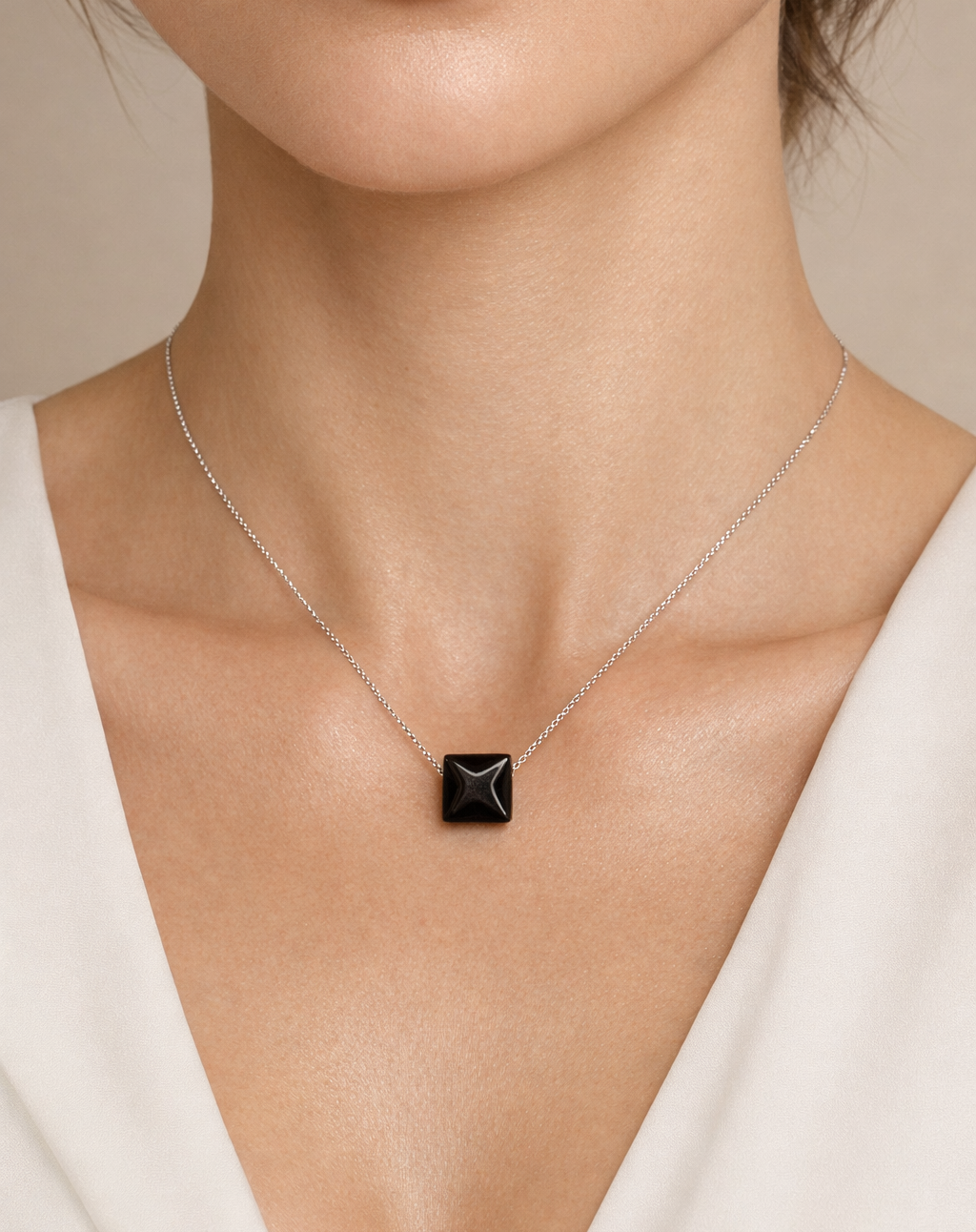 Colier din argint 925 cu obsidian | Stella Noctis