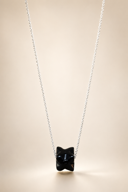 Colier din argint 925 cu obsidian | Stella Noctis
