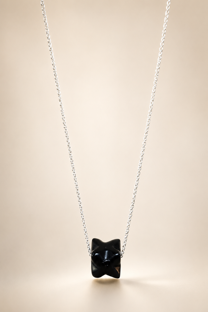 Colier din argint 925 cu obsidian | Stella Noctis