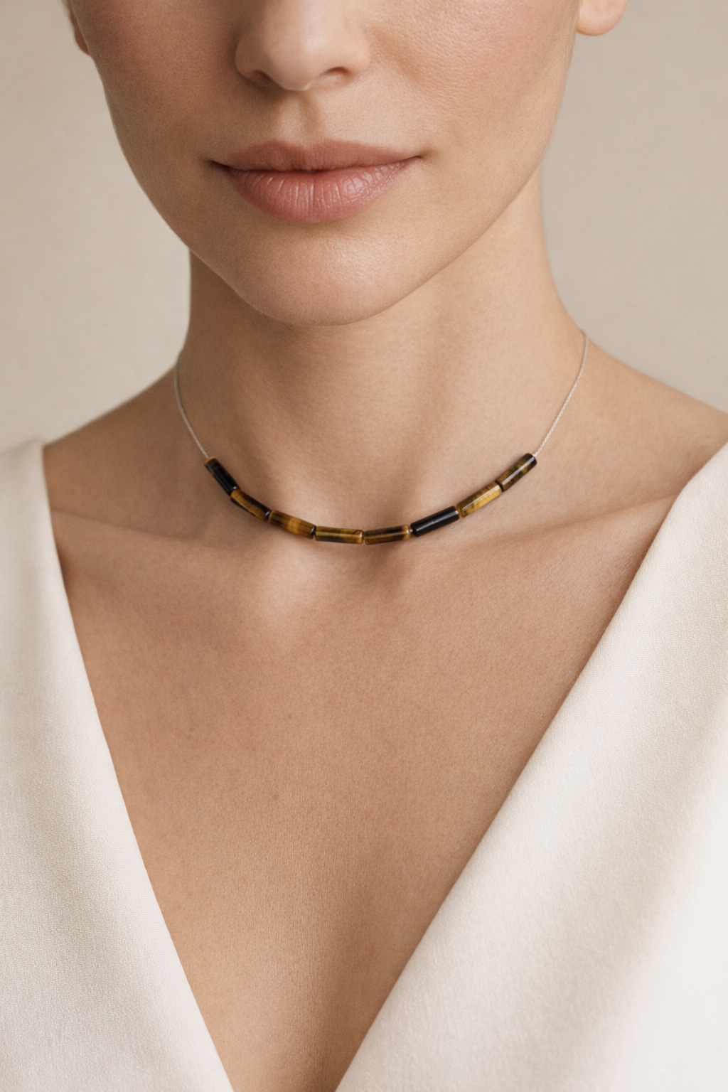 Colier din argint 925 cu ochi de tigru | Terra Ignis