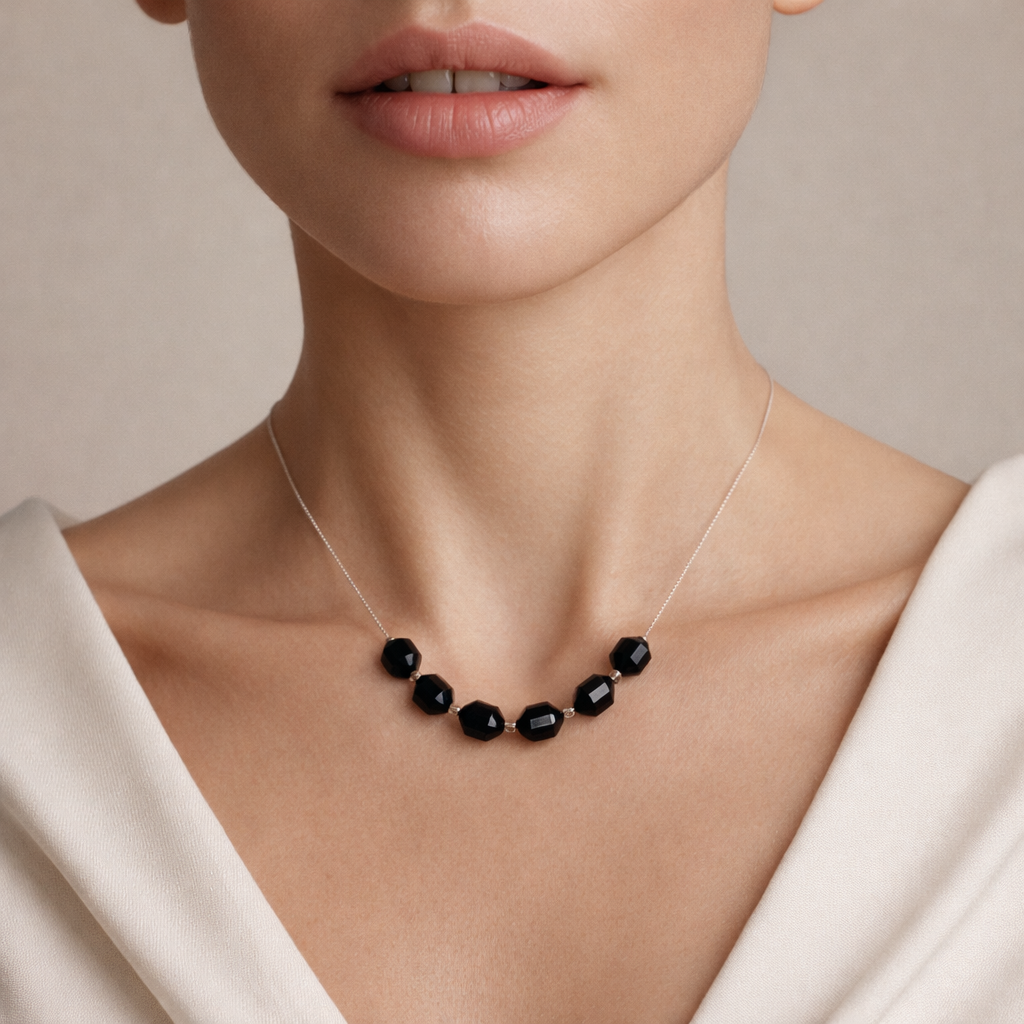 Colier din argint 925 cu onix| Noctis Linea