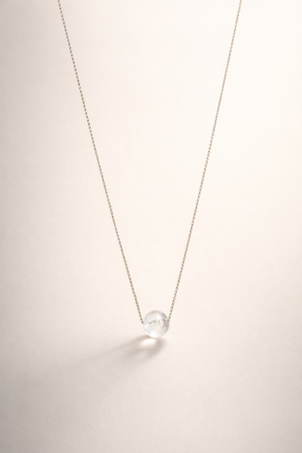 Colier din argint 925 cu cristal de stâncǎ | Aqua