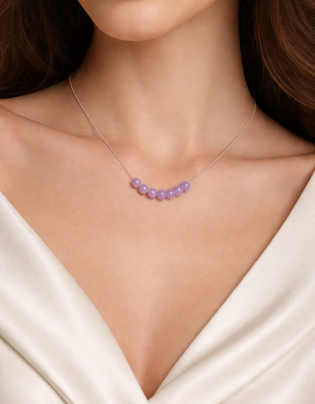 Colier din argint 925 cu jad lila | Lilium