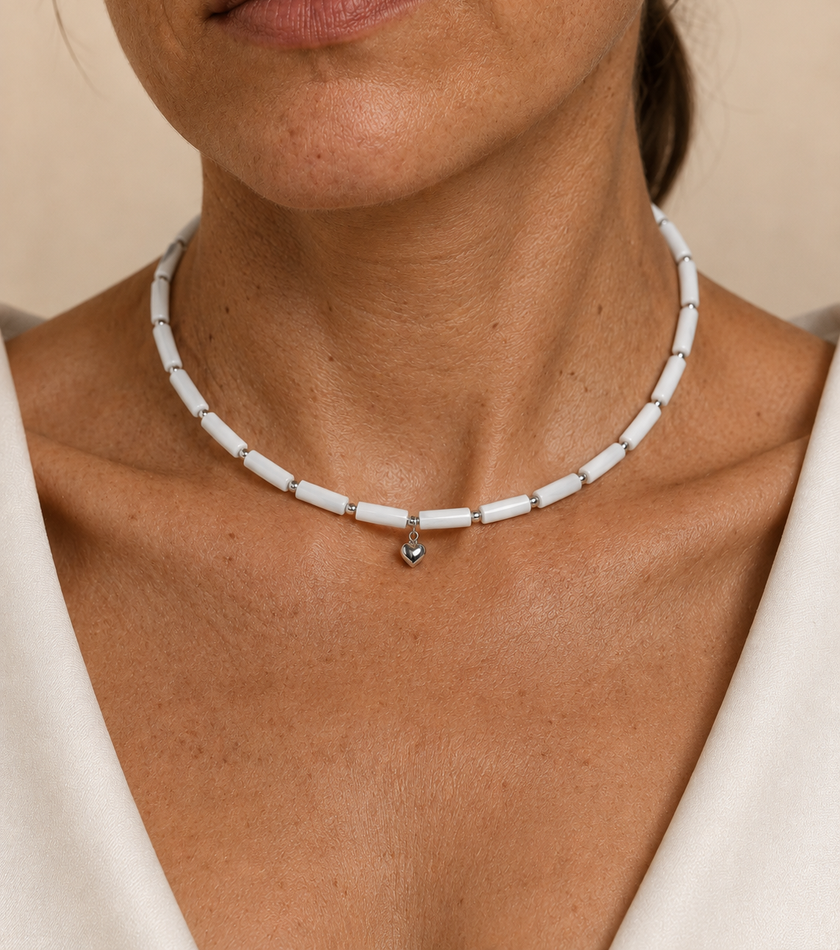 Choker din argint 925 cu sidef | Cuore