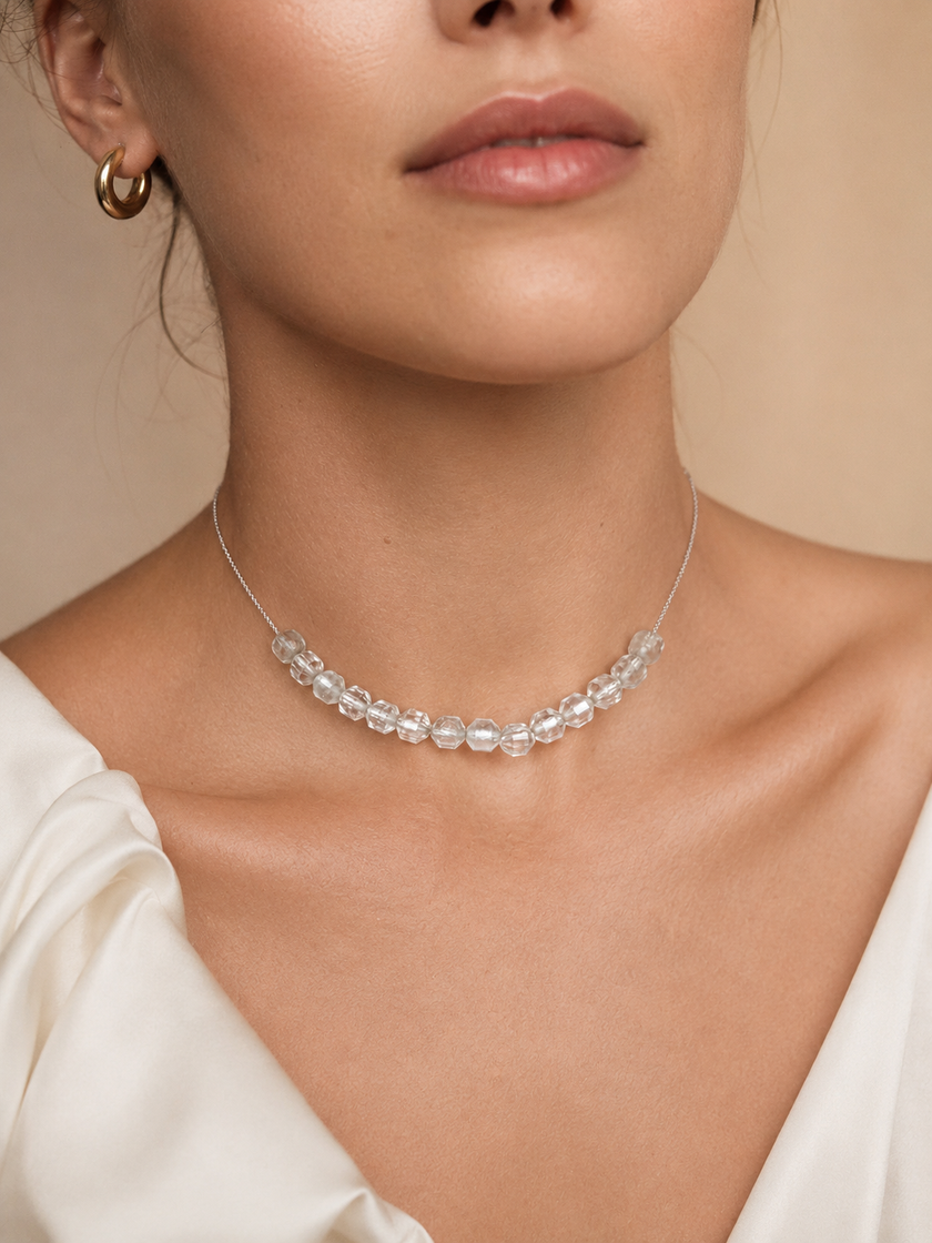 Colier din argint 925 cu pietre de topaz | Halo
