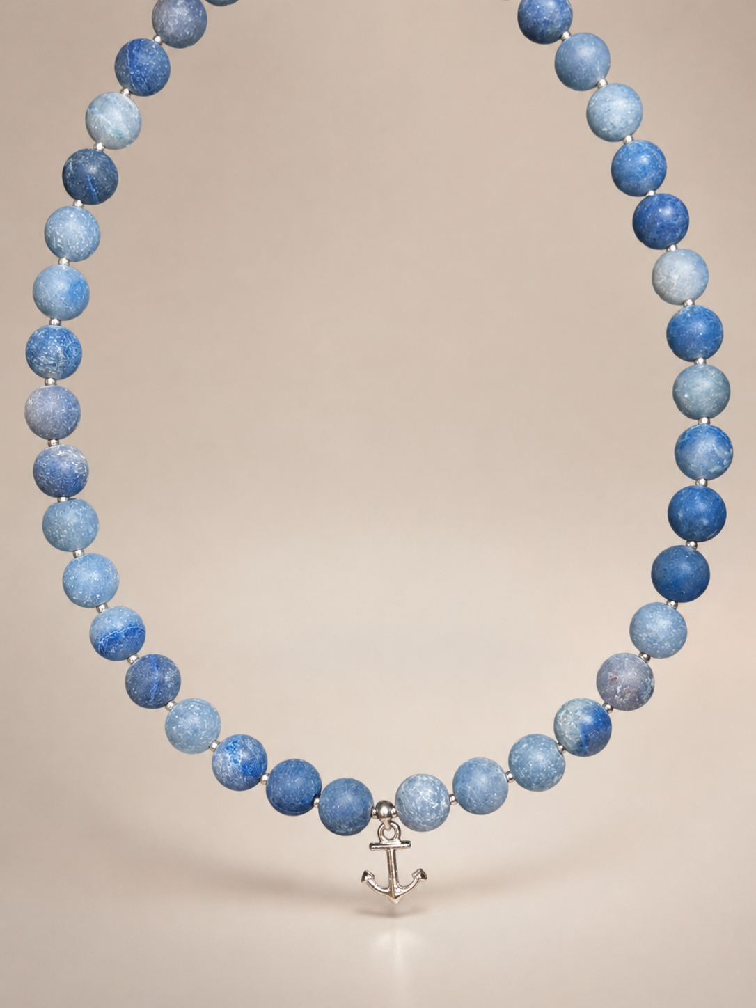 Choker din argint 925 cu aventurin mat | Blue Horizon