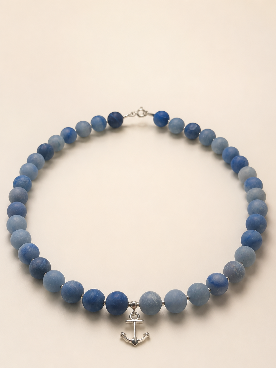 Choker din argint 925 cu aventurin mat | Blue Horizon