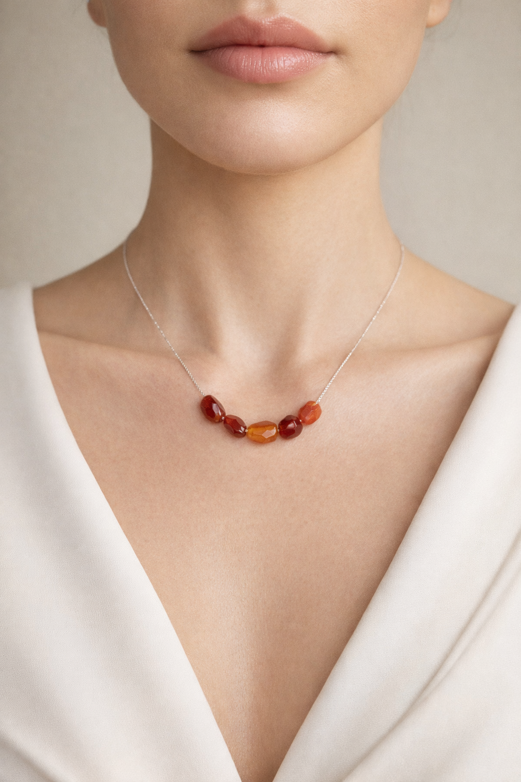 Colier din argint 925 cu carneol |  Ignis Portofini