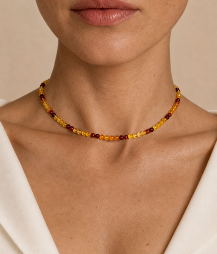 Choker din argint 925 cu chihlimbar | Ambra
