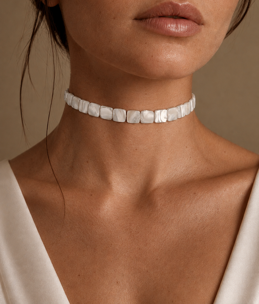 Choker din argint 925 cu sidef | Perla Maris