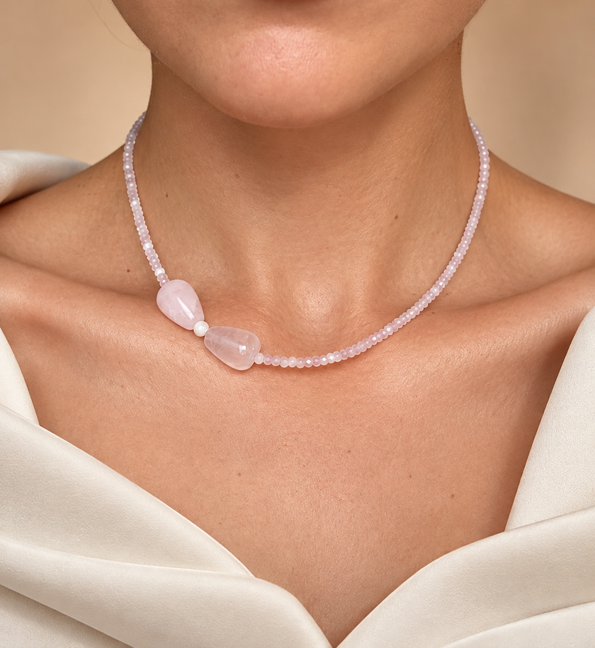 Choker din argint 925 cu cuarț | Luminelle