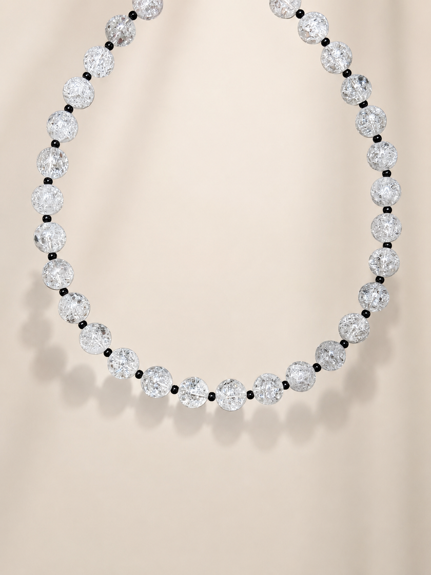 Choker din argint 925 cu cristal de gheațǎ şi spinel | Nix