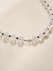 Choker din argint 925 cu cristal de gheațǎ şi spinel | Nix