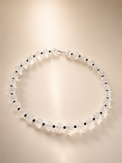 Choker din argint 925 cu cristal de gheațǎ şi spinel | Nix