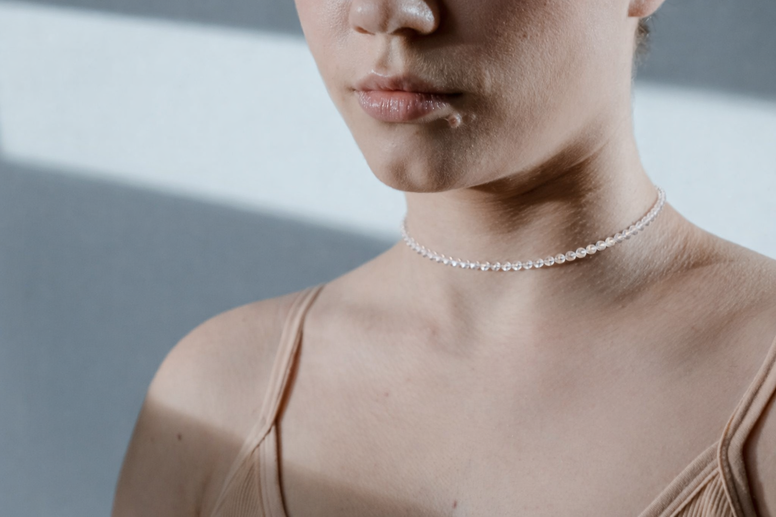 Choker din argint 925 cu cristal de stâncǎ | Lumina