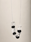 Colier din argint 925 cu cristal si onix | Eclipsis Alba