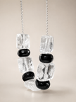 Colier din argint 925 cu cristal si onix | Eclipsis Alba