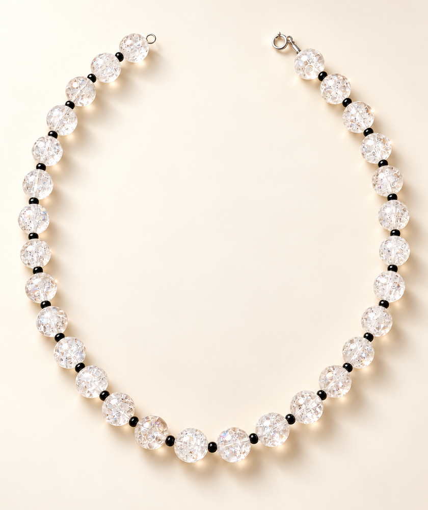 Choker din argint 925 cu cristal de gheațǎ şi spinel | Nix