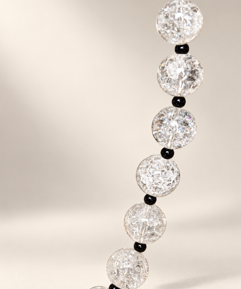Choker din argint 925 cu cristal de gheațǎ şi spinel | Nix