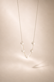 Colier din argint 925 cu cristal de stâncǎ şi coral | Nereis
