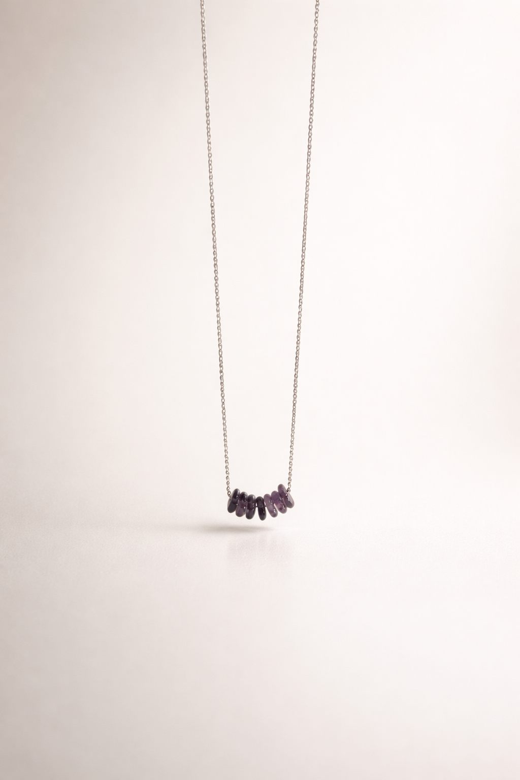Colier din argint 925 cu discuri de ametist | Iris Nocturna