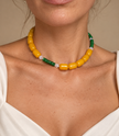 Choker din argint 925 cu jad natural şi cristal de stâncă | Solara