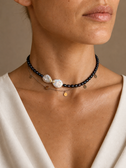 Choker din argint 925 cu perle | Noctis Perla