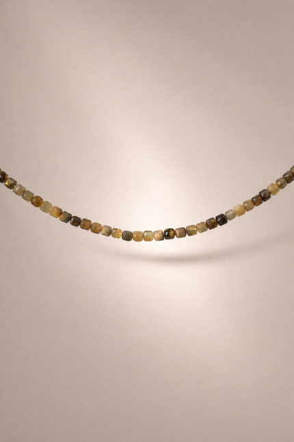 Choker din argint 925 cu pietre de granat verzi | Verde Sotto