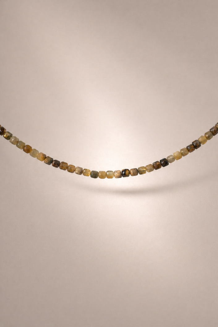 Choker din argint 925 cu pietre de granat verzi | Verde Sotto