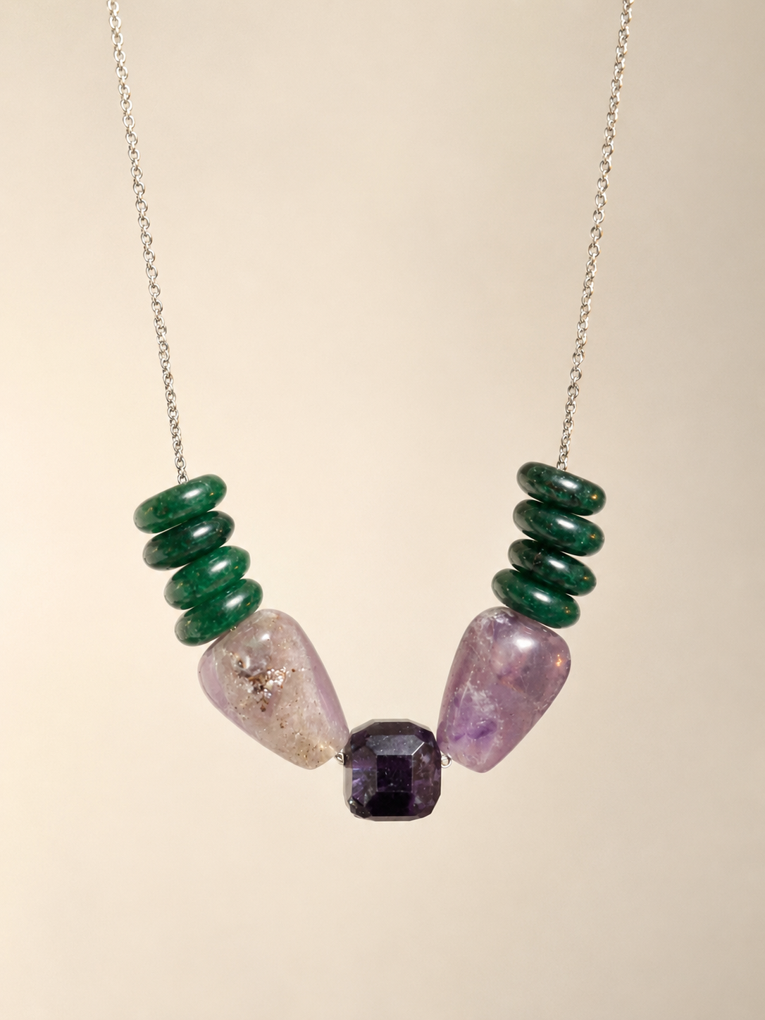 Colier din argint 925 cu jad | Emerald Whisper