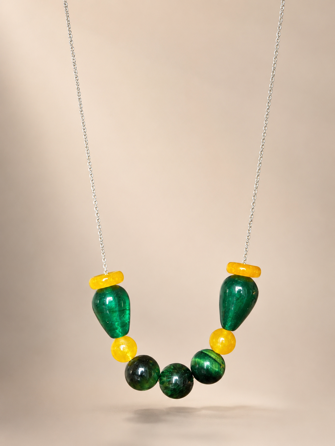 Colier din argint 925 jad | Emerald Rhythm