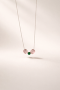 Colier din argint 925 cu jad roz si verde | Harmonia