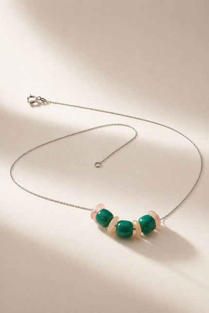 Colier din argint 925 cu jad verde | Viridis Calor