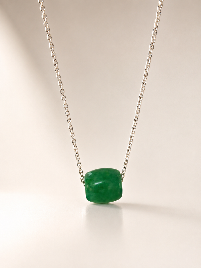 Colier din argint 925 cu jad verde | Viridis Unus