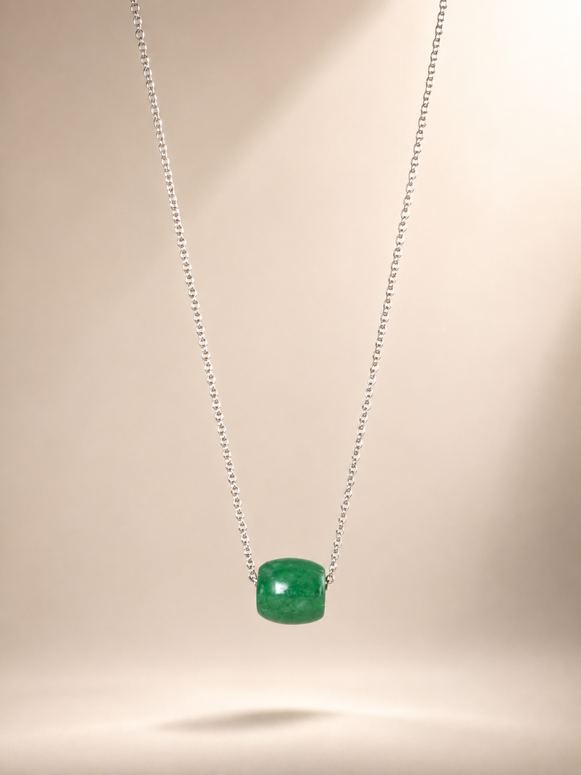 Colier din argint 925 cu jad verde | Viridis Unus