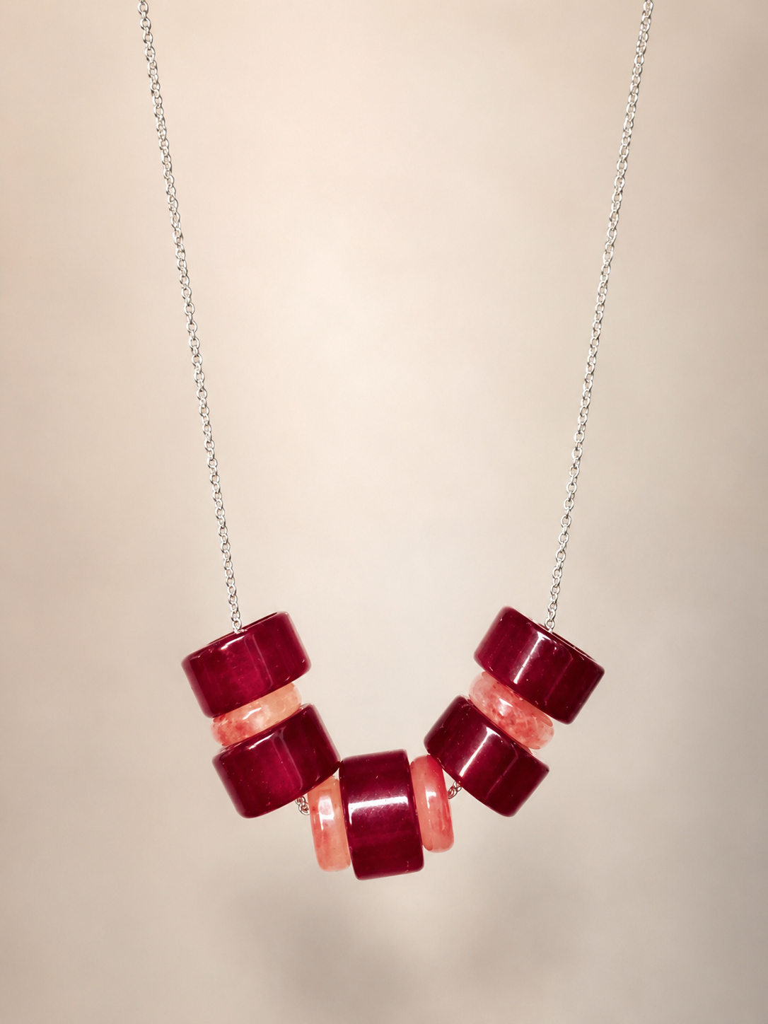 Colier din argint 925 cu agate si jad | Berry Glow
