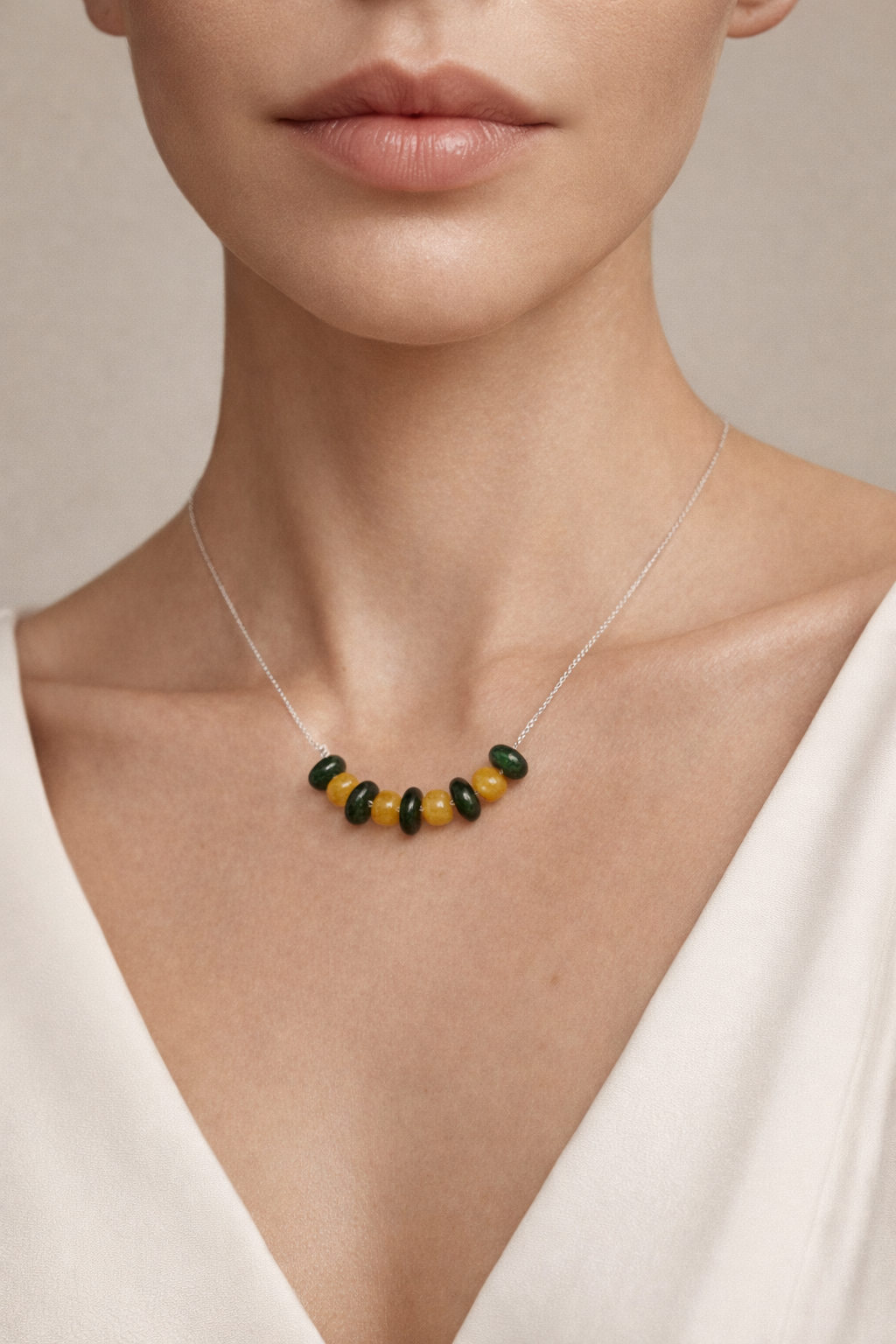 Colier din argint 925 cu jad | Viridis Solis