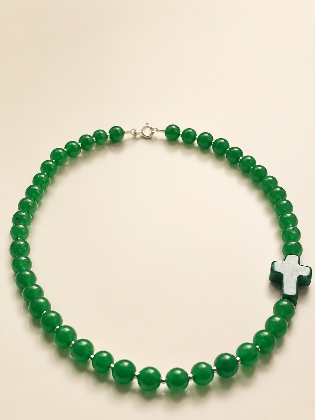 Choker din argint 925 cu jad | Viridis Aeterna