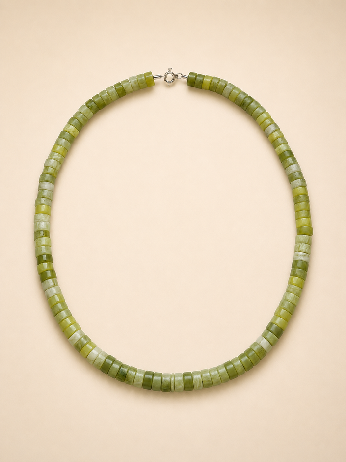 Choker din argint 925 cu jad verde | Viridia