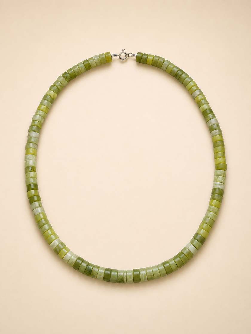 Choker din argint 925 cu jad verde | Viridia