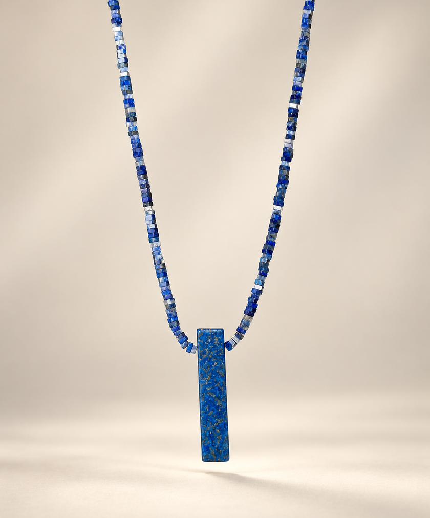Choker din argint 925 cu lapis lazuli | Azuris
