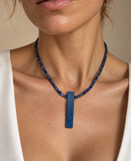 Choker din argint 925 cu lapis lazuli | Azuris