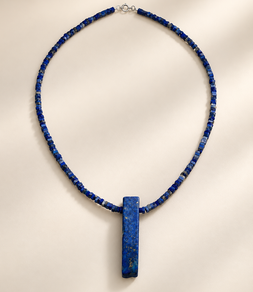 Choker din argint 925 cu lapis lazuli | Azuris