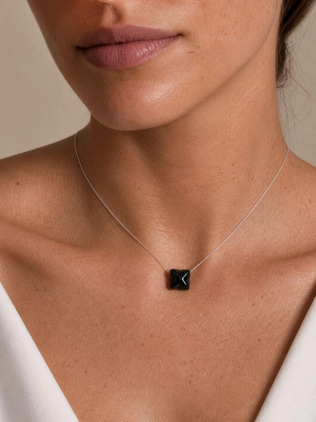 Colier din argint 925 cu obsidian | Stella Noctis