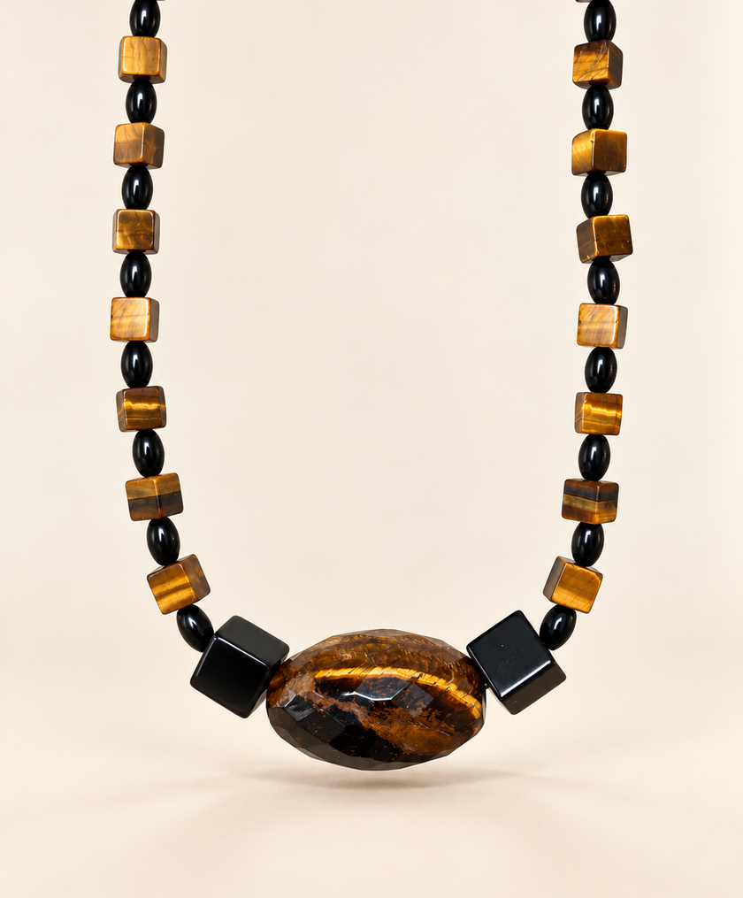 Choker din argint 925 cu ochi de tigru | Aureon